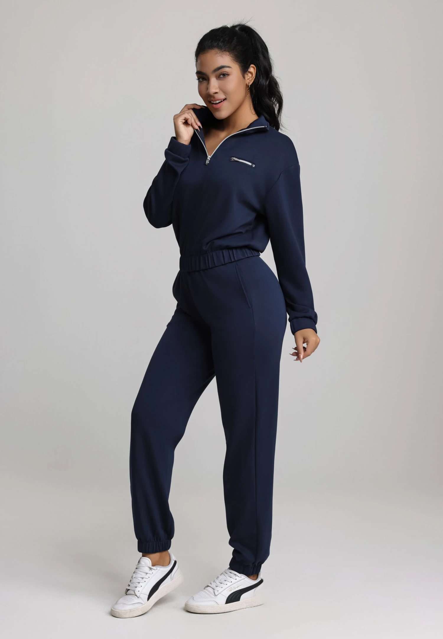 Even&Odd SET - Tracksuit - Navy 1 Even&Odd SET - Tracksuit - Navy
