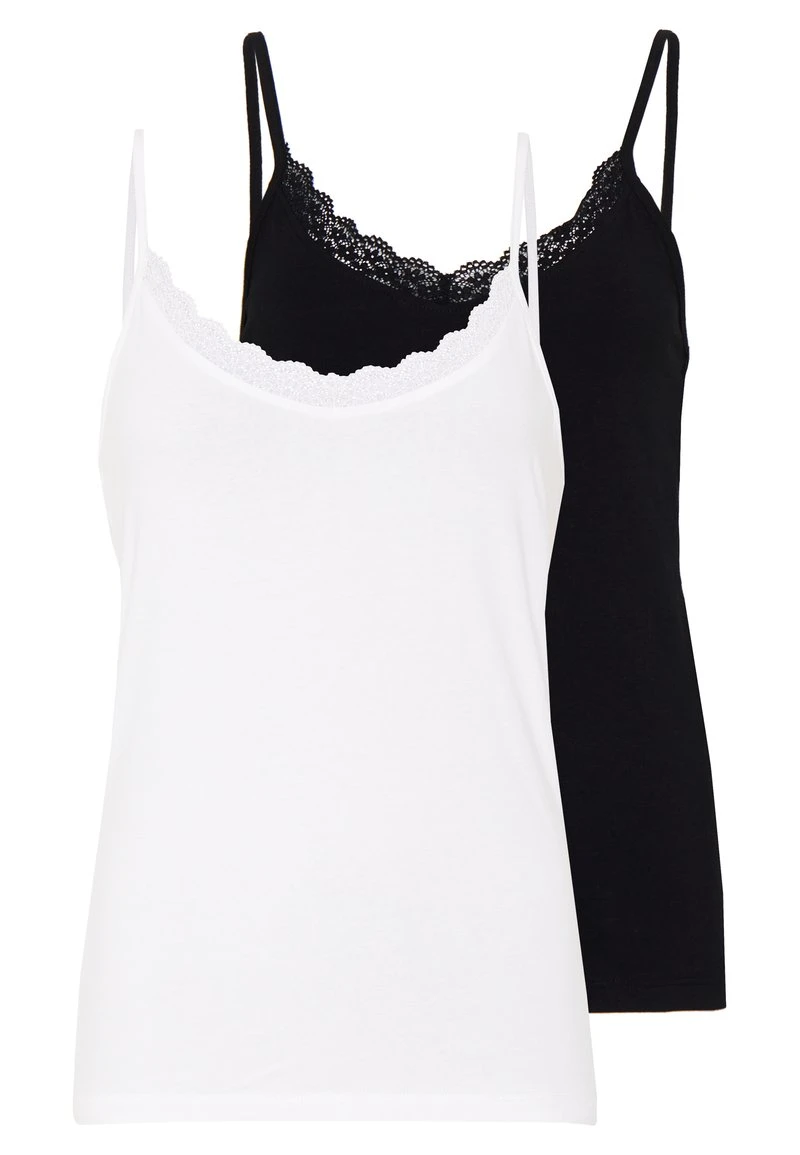 TRIM CAMI 2 PACK - Top - White/black 1 TRIM CAMI 2 PACK - Top - White/black