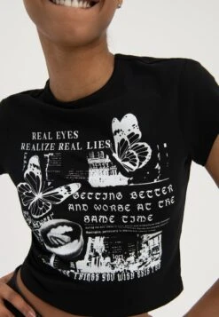 Even&Odd T-Shirt Print - Black -Even And Odd Verkaufsgeschäft 465f3ed51da74a9cb7dea1b543aca536