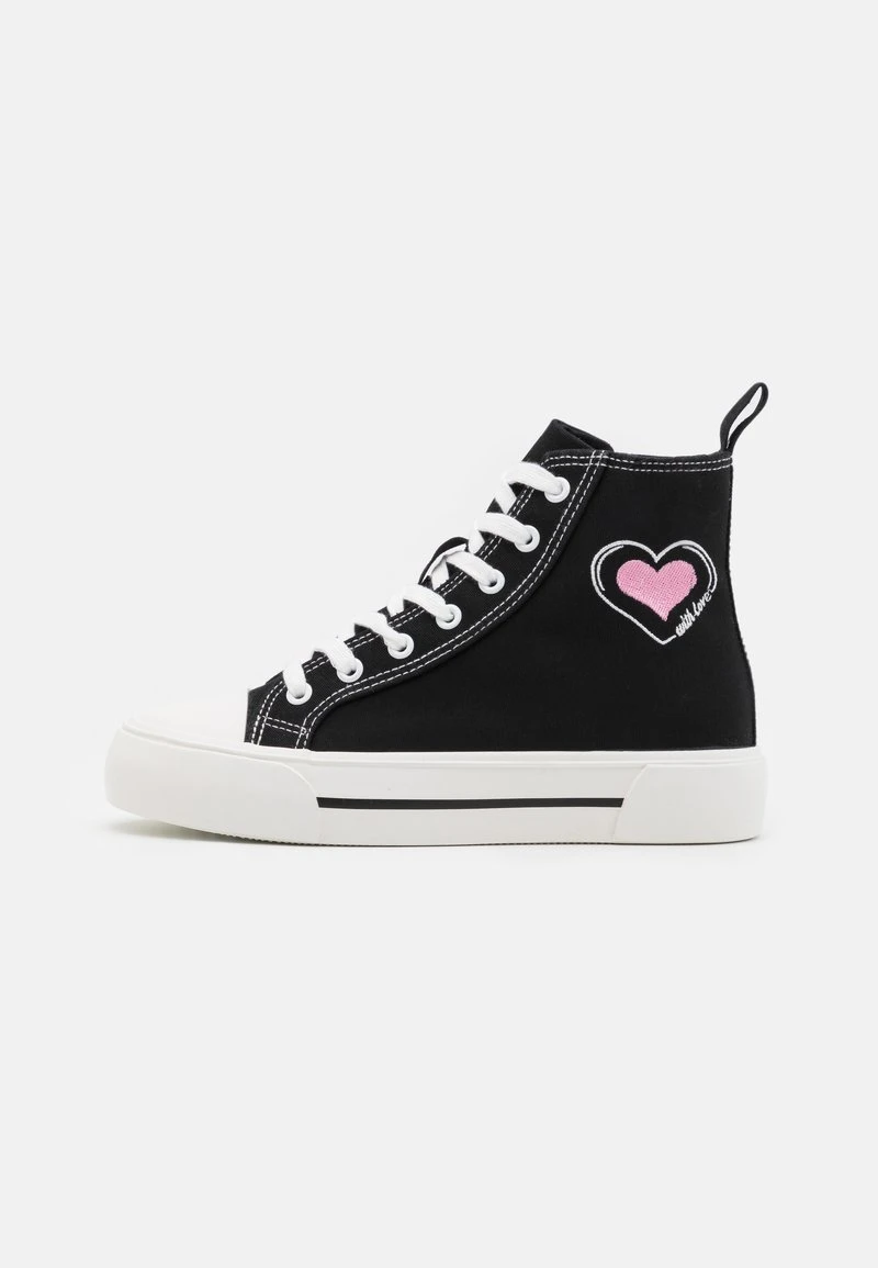 Even&Odd LOVE - Sneaker High - Black/pink 2 Even&Odd LOVE - Sneaker High - Black/pink – Bild 2