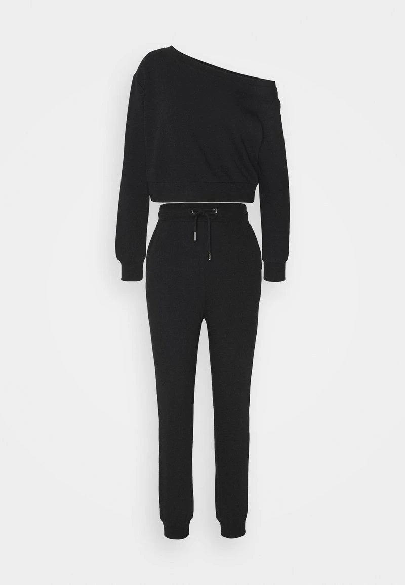 Even&Odd Off Shoulder&Jogger Set - Sweatshirt - Black 1 Even&Odd Off Shoulder&Jogger Set - Sweatshirt - Black