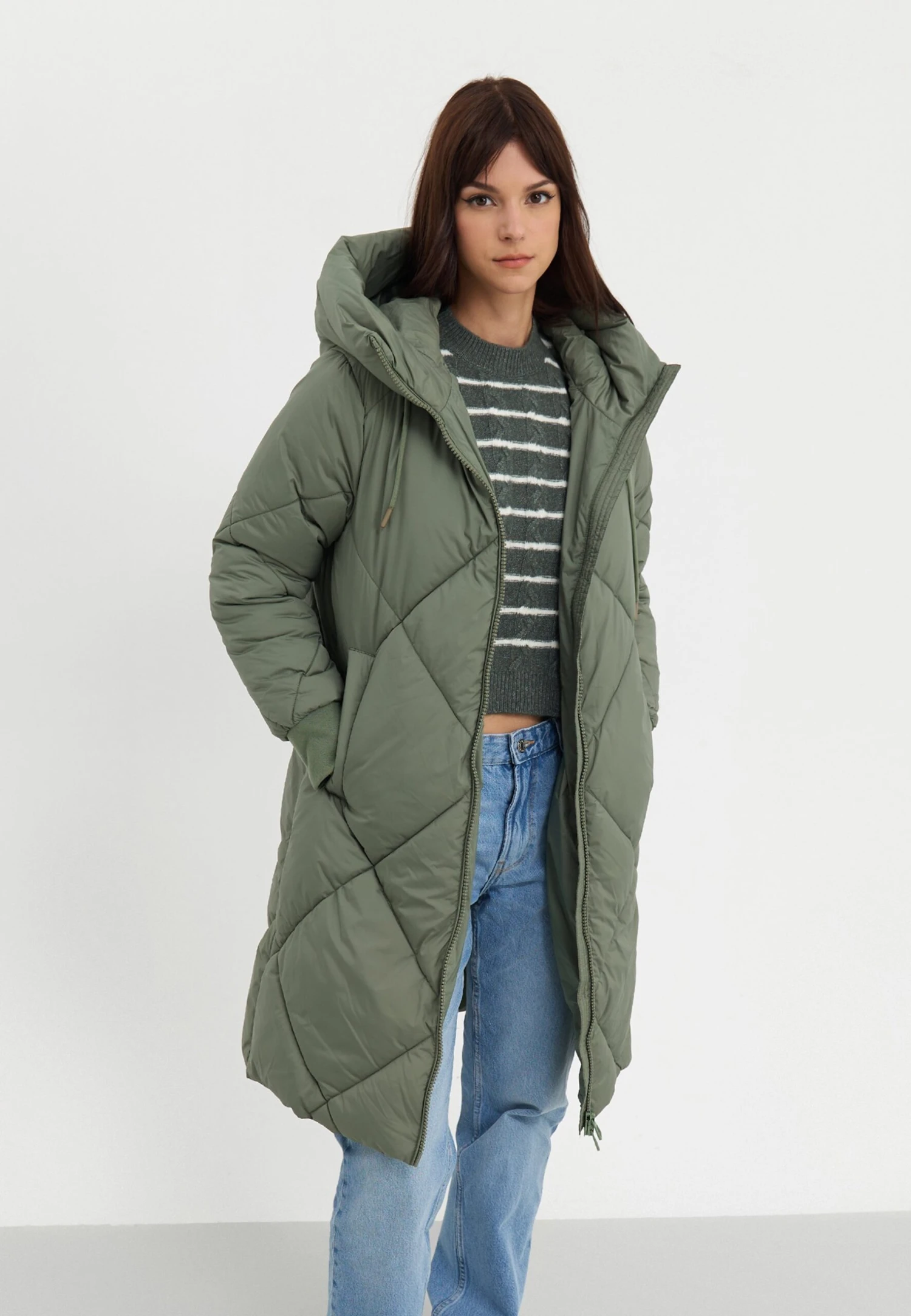 Even&Odd Winter Coat - Green 1 Even&Odd Winter Coat - Green