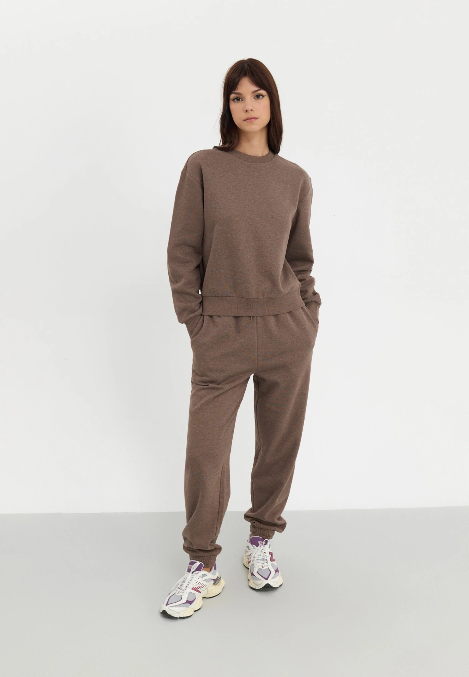 Even&Odd SET - Tracksuit Bottoms - Mottled Brown 1 Even&Odd SET - Tracksuit Bottoms - Mottled Brown