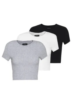 Even&Odd 3 PACK - T-Shirt Basic - White/black/light Grey
