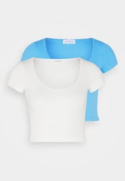 Even&Odd 2 PACK - T-Shirt Basic - White/blue -Even And Odd Verkaufsgeschäft a64b5dda9c2840929039f30965f3482c