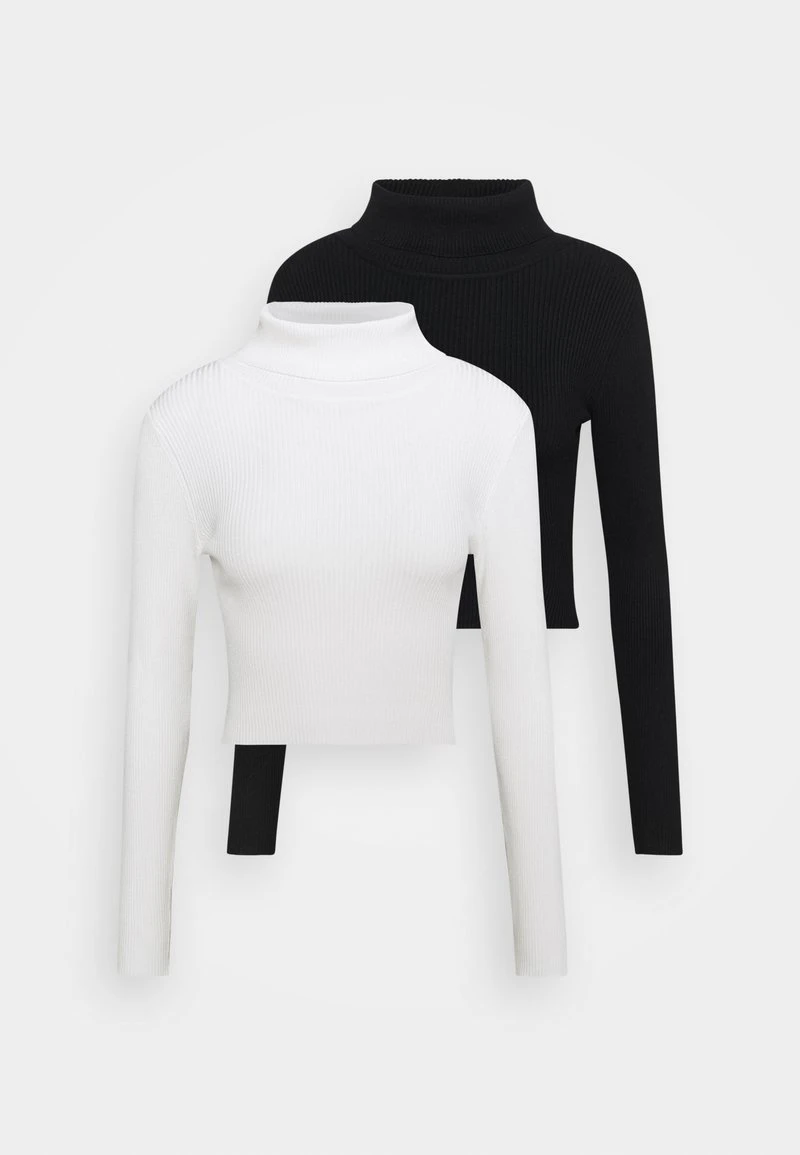 Even&Odd CROPPED TURTLE NECK 2 PACK - Strickpullover - Black/ White 6 Even&Odd CROPPED TURTLE NECK 2 PACK - Strickpullover - Black/ White – Bild 6