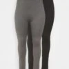 2 PACK - Leggings - Hosen - Black/grey