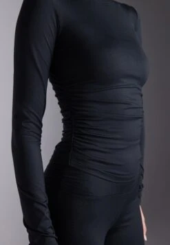 LONG SLEEVE TOP WITH SIDE RUCHING - Long Sleeved Top - Black -Even And Odd Verkaufsgeschäft d091bf6c3d0145b5a6fe3e3e8423aa3d