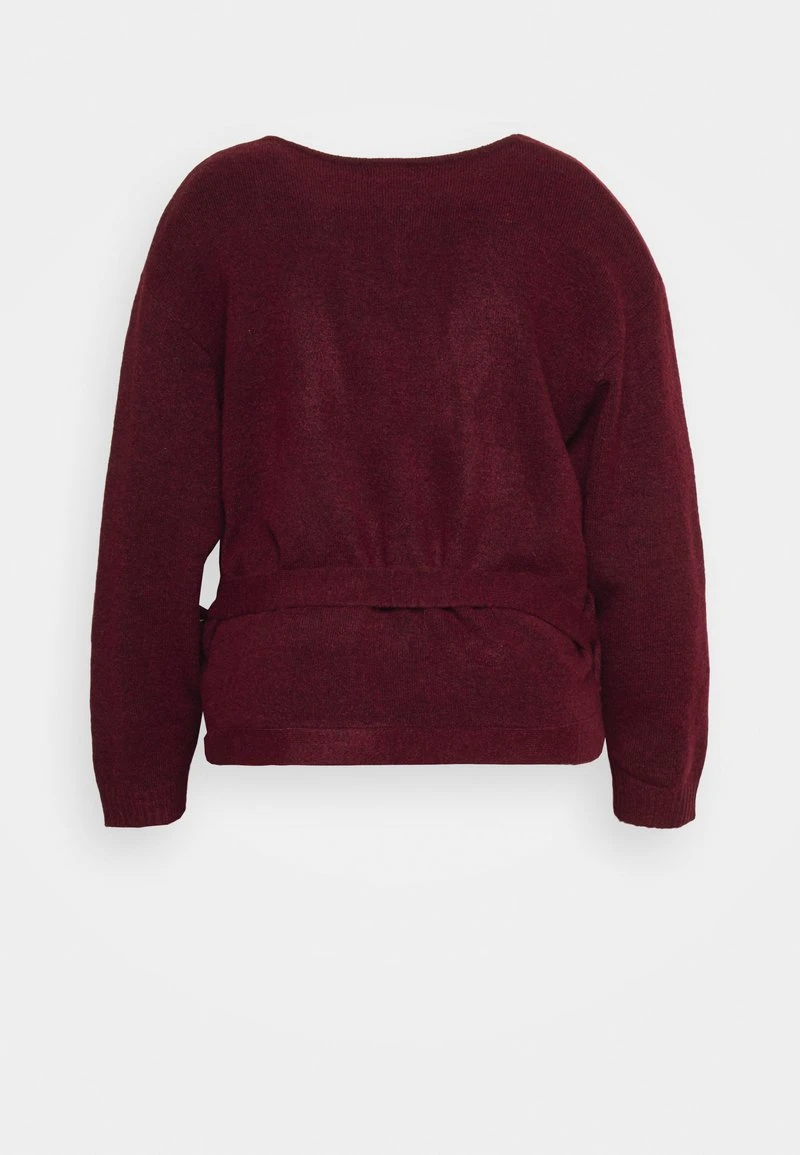 CURVY WRAP CARDIGAN - Strickjacke - Dark Red 2 CURVY WRAP CARDIGAN - Strickjacke - Dark Red – Bild 2