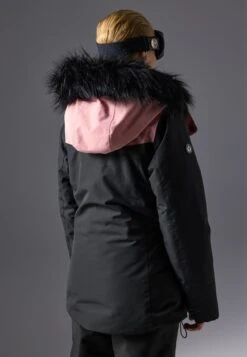 SKI JACKET WITH DETACHABLE FUR HOOD - Ski Jacket - Black/light Pink -Even And Odd Verkaufsgeschäft e3157f8e44894649af821f0230df5b17