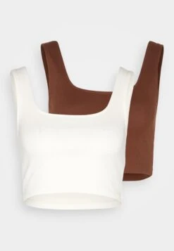 Even&Odd Top - Off White/dark Brown -Even And Odd Verkaufsgeschäft eebfba8867ee42358c59f53ad7ab301a