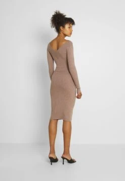 Even&Odd V AUSSCHNITT RIPP MINI STRICKKLEID - Etuikleid - Taupe -Even And Odd Verkaufsgeschäft f973be909d2d4669b216a728c6e180a5